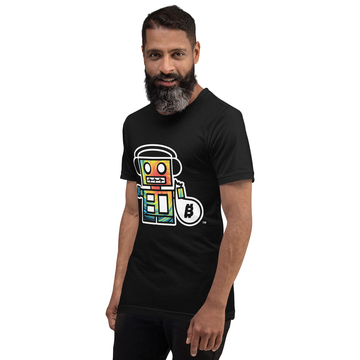 Tie Dye Bot (Original) - Black Unisex T-shirt