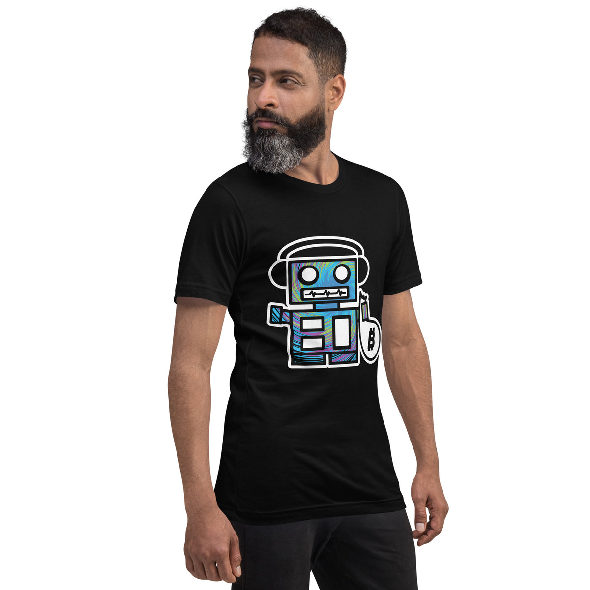 Tie Dye Bot - Black Unisex T-shirt
